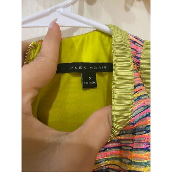 Alex Marie Sleeveless Multicolored Shift Dress size 2 - Picture 3 of 7